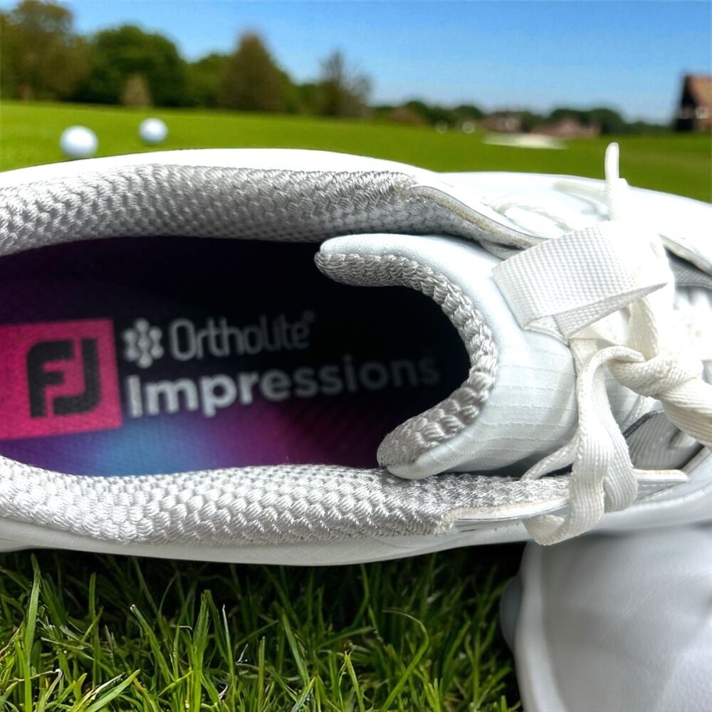 FootJoy Tour Alpha Golf Shoes - White/Silver 55543 - Size 12 (Extra Wide) - Picture 6 of 9